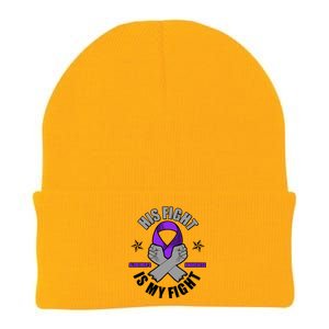 His Fight Is My Fight Alzheimer's Awareness Knit Cap Winter Beanie