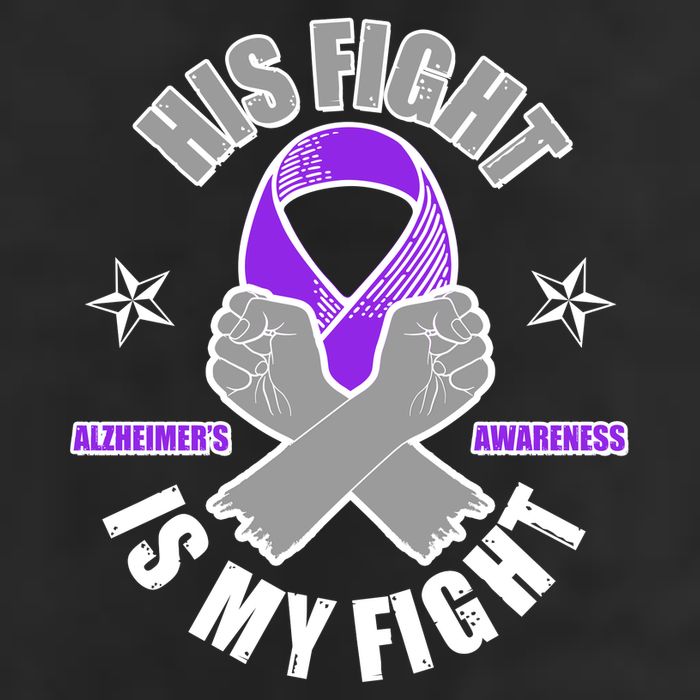 His Fight Is My Fight Alzheimer's Awareness 7 Panel Mesh Trucker Snapback Hat