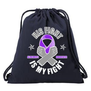 His Fight Is My Fight Alzheimer's Awareness Drawstring Bag