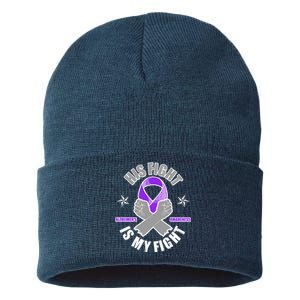 His Fight Is My Fight Alzheimer's Awareness Sustainable Knit Beanie