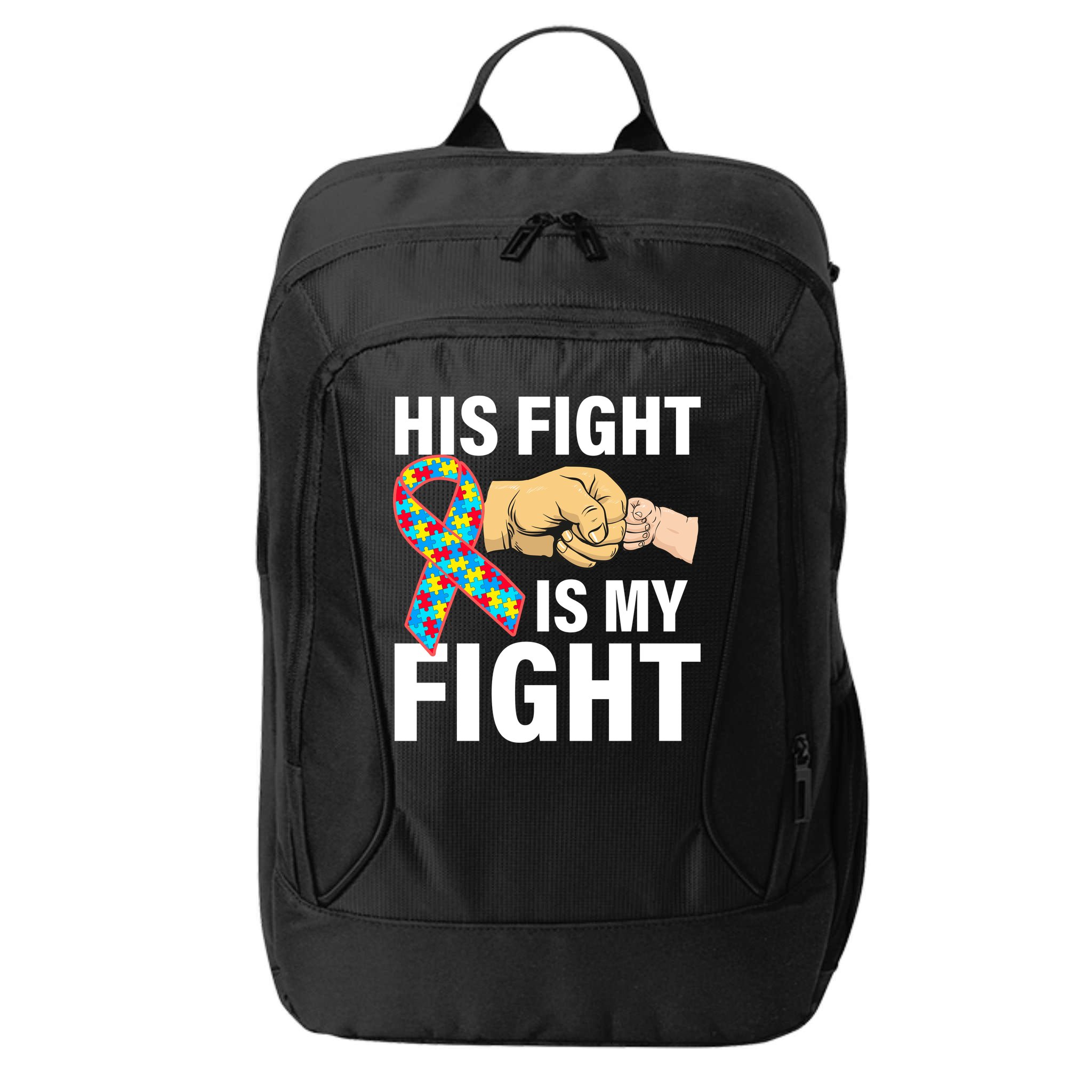 His Fight Is My Fight Autism Awareness City Backpack