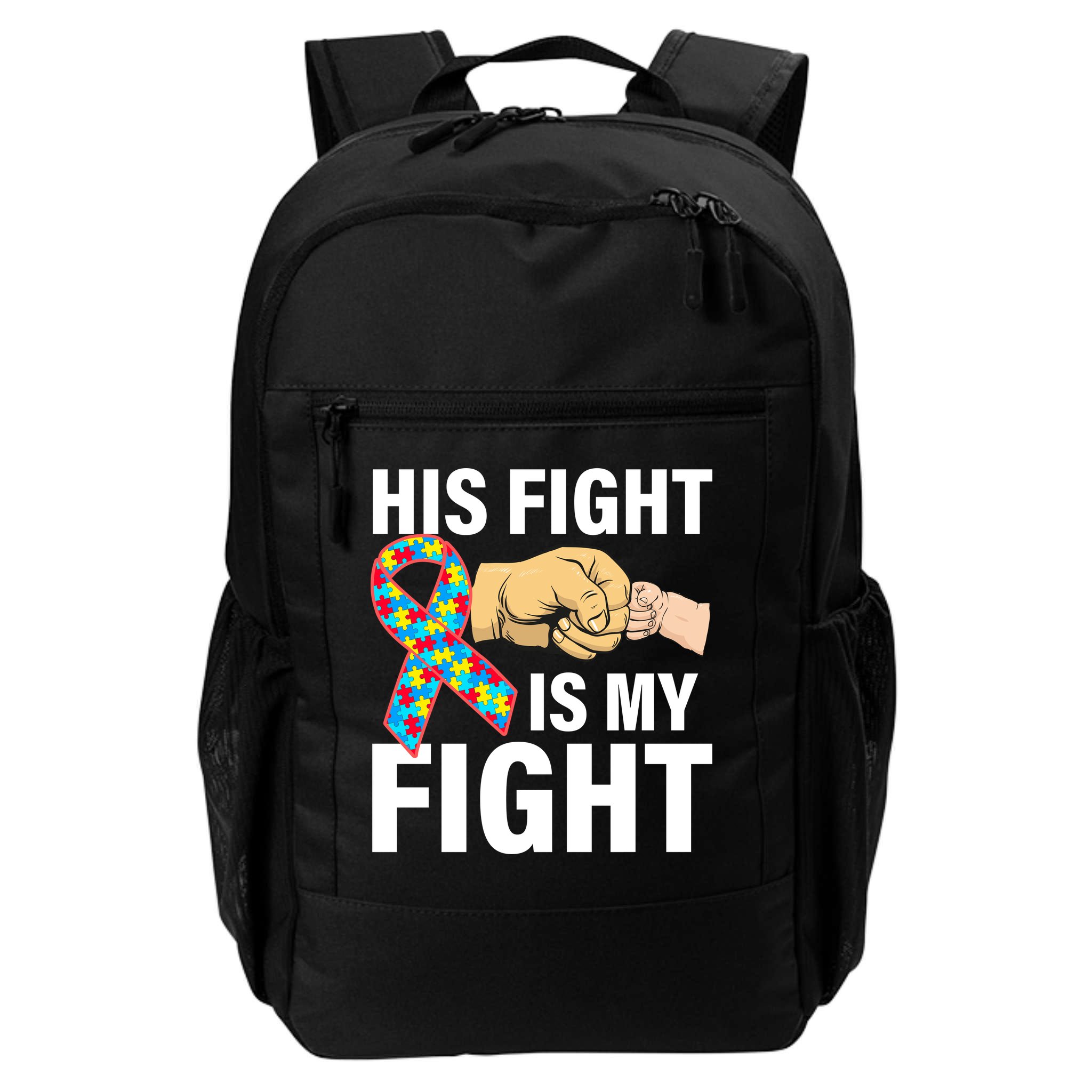 His Fight Is My Fight Autism Awareness Backpack