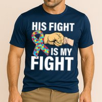 His Fight Is My Fight Autism Awareness Cooling Performance Crew T-Shirt