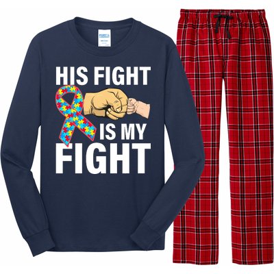 His Fight Is My Fight Autism Awareness Long Sleeve Pajama Set