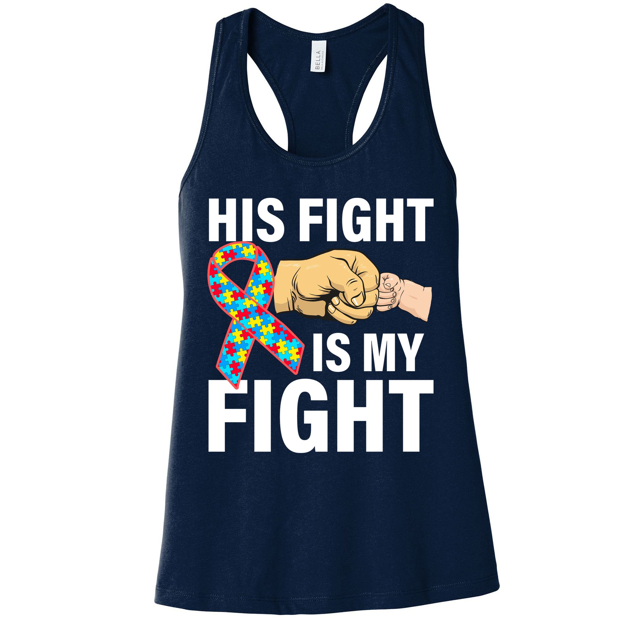 His Fight Is My Fight Autism Awareness Womens Tank Top