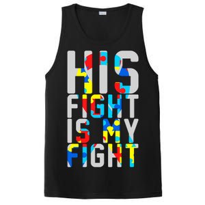 His Fight Is My Fight Autism Awareness Ribbon PosiCharge Competitor Tank