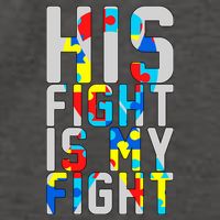 His Fight Is My Fight Autism Awareness Ribbon Vector Backpack