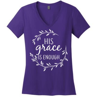 His Grace Is Enough Women's V-Neck T-Shirt