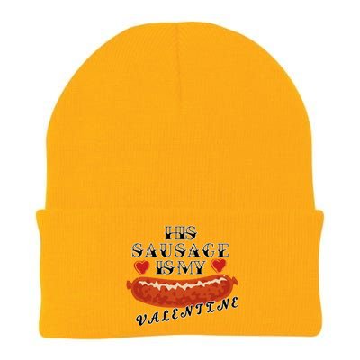 HIs Sausage Is My Valentine Dirty Offensive  Knit Cap Winter Beanie