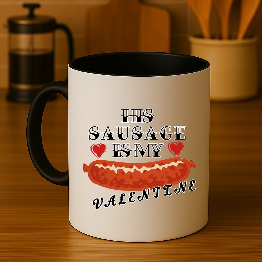 HIs Sausage Is My Valentine Dirty Offensive  Mug