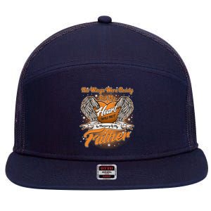 His Wings Were Ready But My Heart Was Not In Memory of My Father 7 Panel Mesh Trucker Snapback Hat