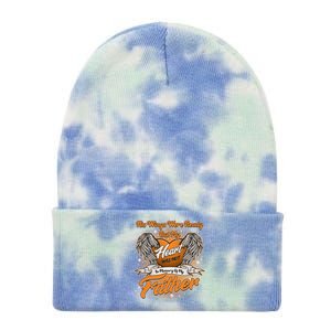 His Wings Were Ready But My Heart Was Not In Memory of My Father Tie Dye 12in Knit Beanie