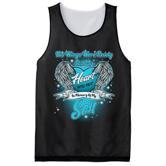 His Wings Were Ready But My Heart Was Not In Memory of My Son Mesh Reversible Basketball Jersey Tank