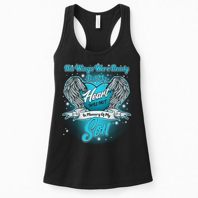 His Wings Were Ready But My Heart Was Not In Memory of My Son Womens Tank Top