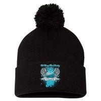 His Wings Were Ready But My Heart Was Not In Memory of My Son Pom Pom 12in Knit Beanie