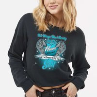 His Wings Were Ready But My Heart Was Not In Memory of My Son Cropped Pullover Crew