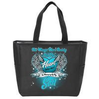 His Wings Were Ready But My Heart Was Not In Memory of My Son Zip Tote Bag