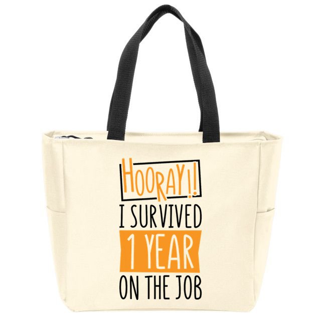 Hooray I Survived 1 Year Employees Appreciation Day Zip Tote Bag