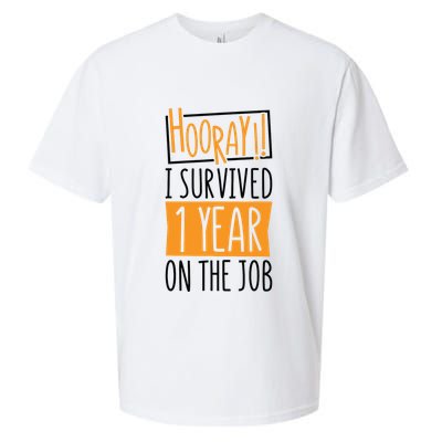 Hooray I Survived 1 Year Employees Appreciation Day Sueded Cloud Jersey T-Shirt