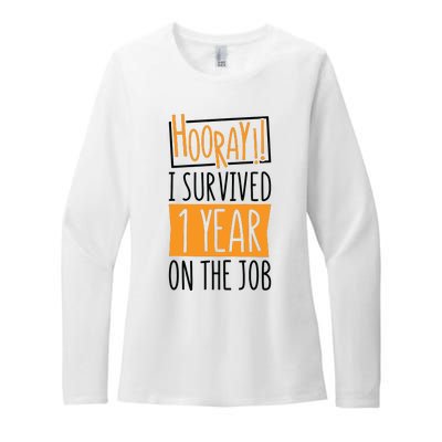 Hooray I Survived 1 Year Employees Appreciation Day Womens CVC Long Sleeve Shirt