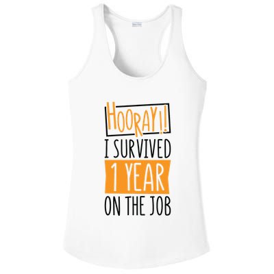Hooray I Survived 1 Year Employees Appreciation Day Ladies PosiCharge Competitor Racerback Tank