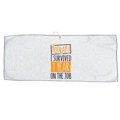 Hooray I Survived 1 Year Employees Appreciation Day Large Microfiber Waffle Golf Towel