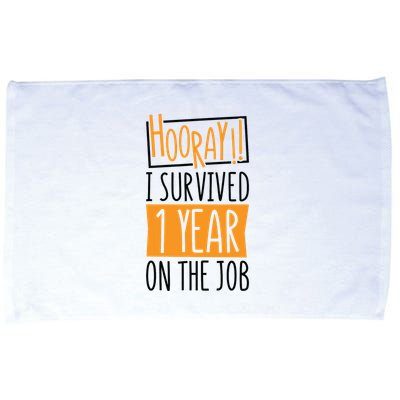 Hooray I Survived 1 Year Employees Appreciation Day Microfiber Hand Towel