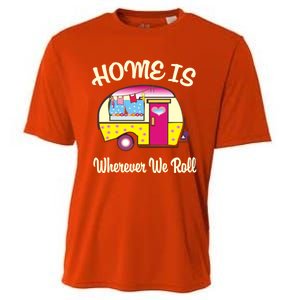 Home Is S Camper Gift Cute Funny Rv Camping Gift Cooling Performance Crew T-Shirt