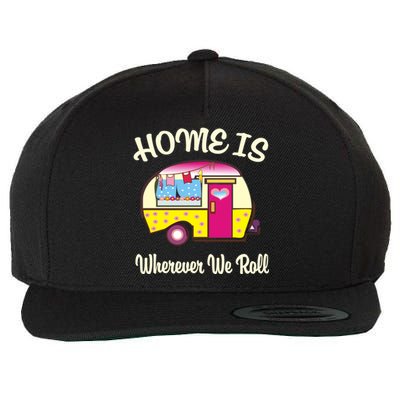 Home Is S Camper Gift Cute Funny Rv Camping Gift Wool Snapback Cap