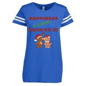 Happiness Is Spending Christmas Enza Ladies Jersey Football T-Shirt