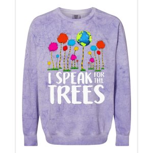 Hippie I Speak For Trees Earth Day Save Earth Colorblast Crewneck Sweatshirt