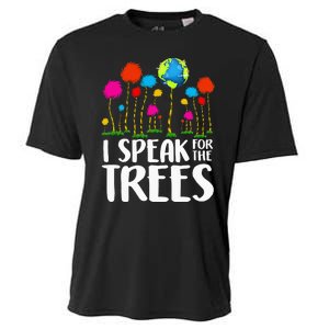 Hippie I Speak For Trees Earth Day Save Earth Cooling Performance Crew T-Shirt