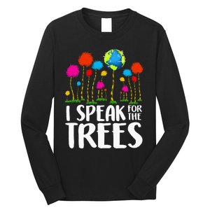 Hippie I Speak For Trees Earth Day Save Earth Long Sleeve Shirt