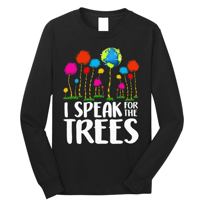 Hippie I Speak For Trees Earth Day Save Earth Long Sleeve Shirt