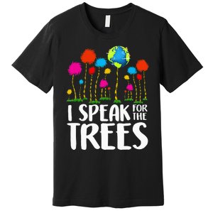 Hippie I Speak For Trees Earth Day Save Earth Premium T-Shirt