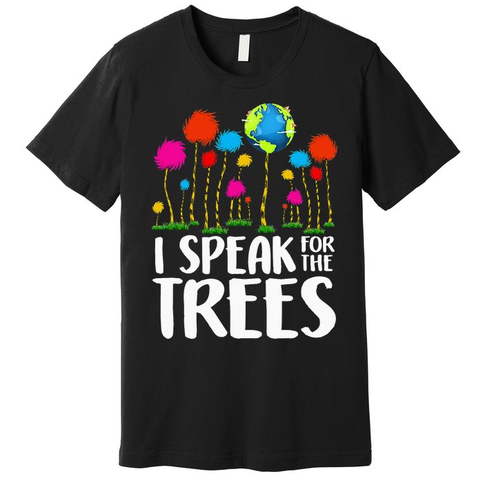 Hippie I Speak For Trees Earth Day Save Earth Premium T-Shirt