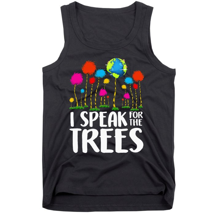 Hippie I Speak For Trees Earth Day Save Earth Tank Top