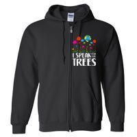 Hippie I Speak For Trees Earth Day Save Earth Full Zip Hoodie