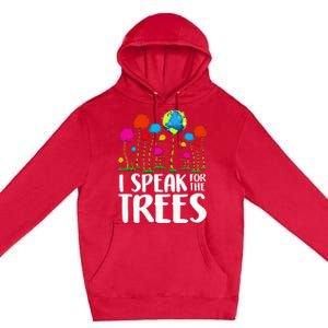 Hippie I Speak For Trees Earth Day Save Earth Premium Pullover Hoodie