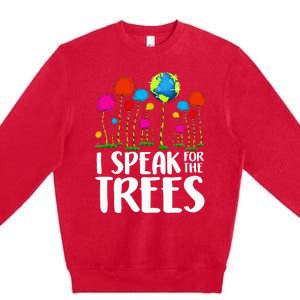 Hippie I Speak For Trees Earth Day Save Earth Premium Crewneck Sweatshirt