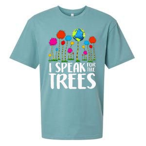 Hippie I Speak For Trees Earth Day Save Earth Sueded Cloud Jersey T-Shirt