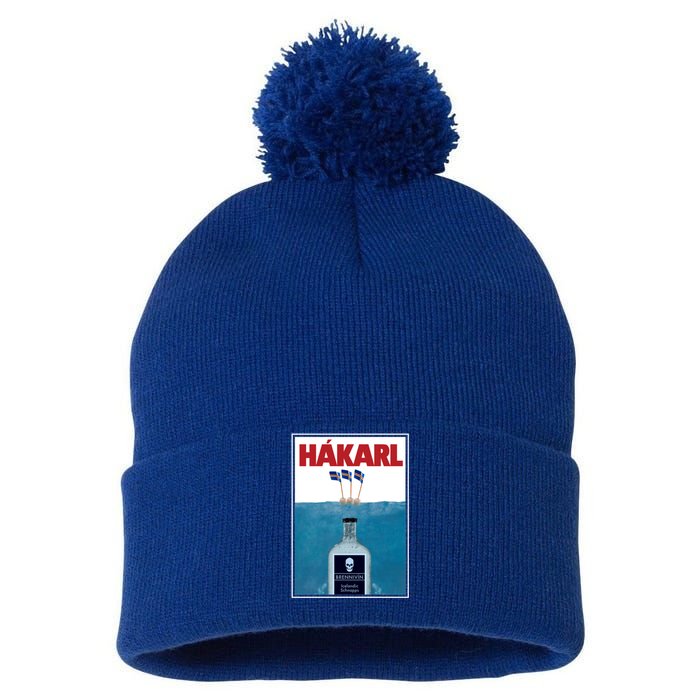 Hakarl Iceland Shark Brennivín Shot Viking Foodie Gift Pom Pom 12in Knit Beanie