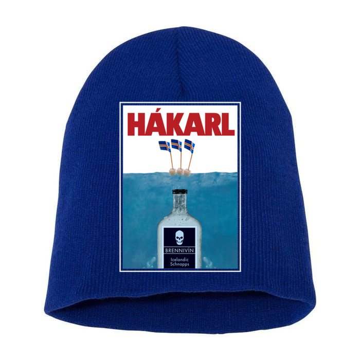 Hakarl Iceland Shark Brennivín Shot Viking Foodie Gift Short Acrylic Beanie