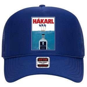 Hakarl Iceland Shark Brennivín Shot Viking Foodie Gift High Crown Mesh Back Trucker Hat