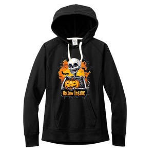 Hollow Inside Skeleton Spooky Halloween Women's Fleece Hoodie