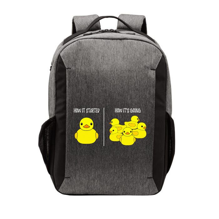 How It Started How Its Going Bath Duckie Toy Rubber Duck Vector Backpack