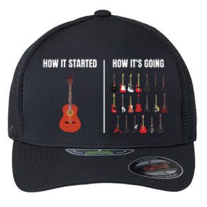 How It Started Guitar Lovers Shirts Meme Funny Guitar Flexfit Unipanel Trucker Cap