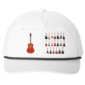 How It Started Guitar Lovers Shirts Meme Funny Guitar Snapback Five-Panel Rope Hat