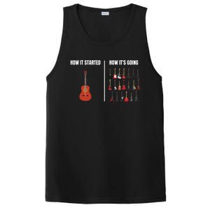 How It Started Guitar Lovers Shirts Meme Funny Guitar PosiCharge Competitor Tank