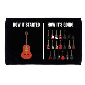 How It Started Guitar Lovers Shirts Meme Funny Guitar Microfiber Hand Towel